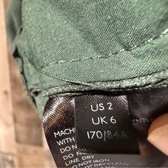 Anthropologie‎ Samira Green Faux Leather Wide Leg Jumpsuit Size 2 - Picture 11 of 13